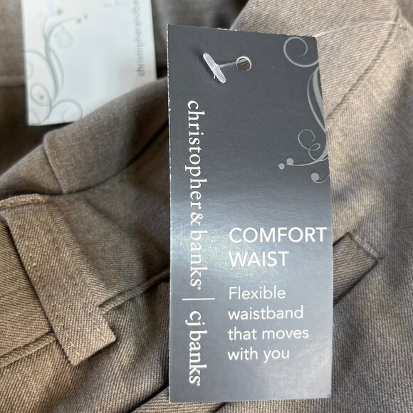 Christopher & Banks Comfort Waist Pants Womans Size 12 Tan New - Picture 9 of 10